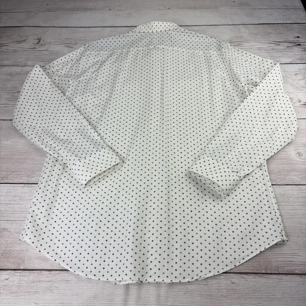 Banana Republic Slim Fit Men's XL White Diamond Print Long Sleeve Shirt EXC